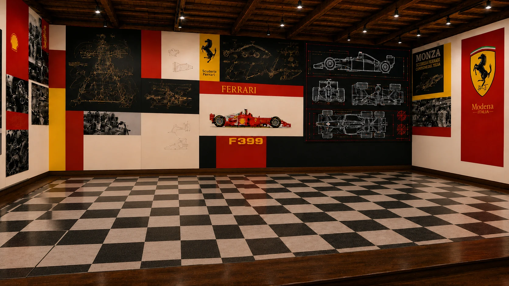 Ferrari environment with bespoke graphics installed